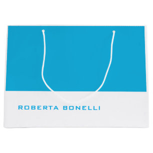 Bolsa De Regalo Grande Blanco azul Minimalista moderno único