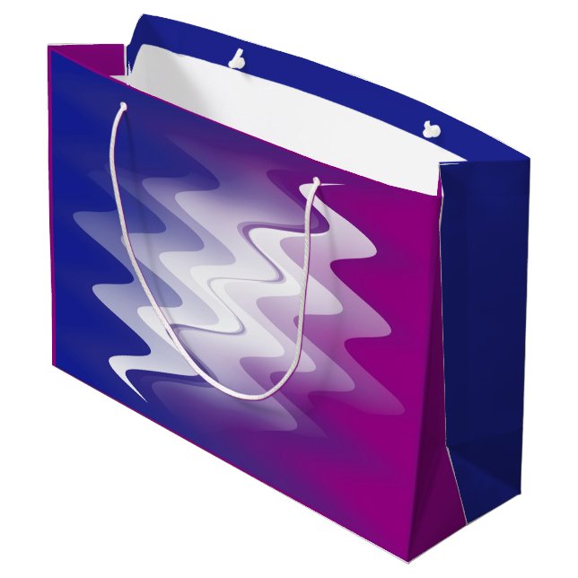 Bolsa De Regalo Grande Blanco morado azul (Angulo reverso)