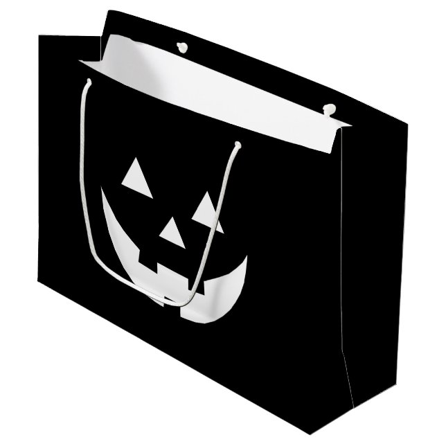 Bolsa De Regalo Grande Blanco negro de Halloween Jack o un regalo aterrad (Angulo Anverso)