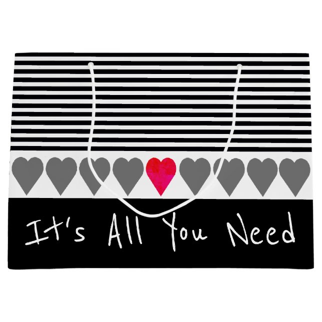 Bolsa De Regalo Grande Blanco Negro Y Gris (Anverso)