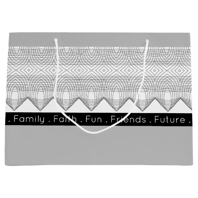 Bolsa De Regalo Grande Blanco Negro Y Gris (Anverso)