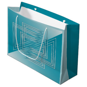 Bolsa De Regalo Grande Blanco opaco turquesa