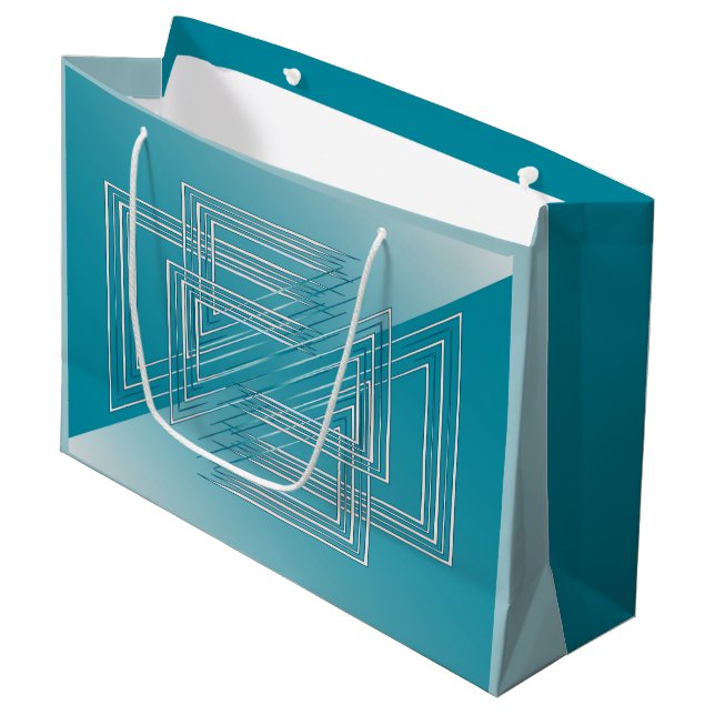 Bolsa De Regalo Grande Blanco opaco turquesa (Angulo Anverso)