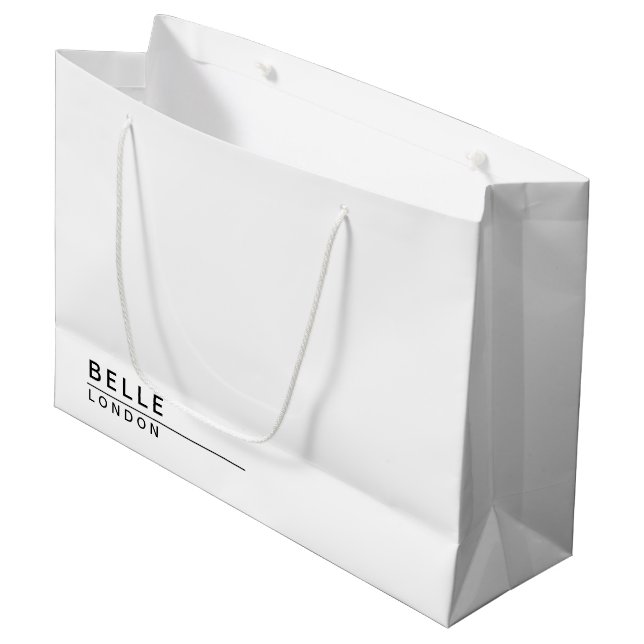 Bolsa De Regalo Grande Blanco Sencillo Moderno Negocios (Angulo Anverso)