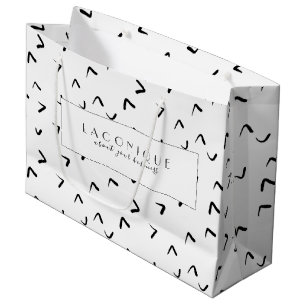 Bolsa De Regalo Grande Blanco y negro   Doodle   Moderno