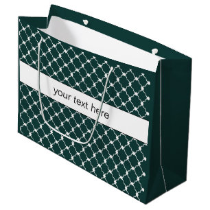 Bolsa De Regalo Grande blanco y turquesa, geométrico, elegante