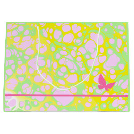 Bolsa De Regalo Grande Blobs rosas y mariposa