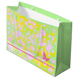 Bolsa De Regalo Grande Blobs rosas y mariposa