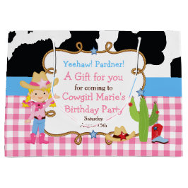 Bolsa De Regalo Grande Blonde Cowgirl Western Gracias