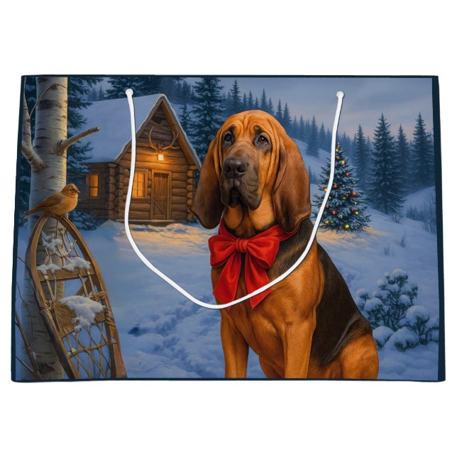Bolsa De Regalo Grande Bloodhound Holiday  (Anverso)