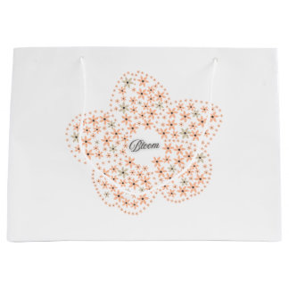 Bolsa De Regalo Grande Bloom Floral Design – Beige and Orange Flower 