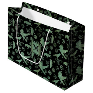 Bolsa De Regalo Grande Bloque de monograma de vérdigris y de vértice de v