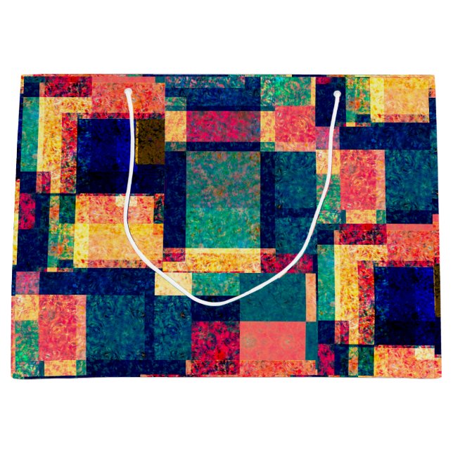 Bolsa De Regalo Grande Bloques Prismáticos – Geométrico Abstracto Moderno (Anverso)