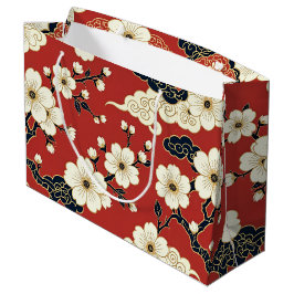 Bolsa De Regalo Grande Blossom Nouveau | Diseño floral elegante