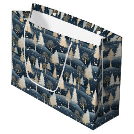 Bolsa De Regalo Grande Blue and Cream Snowy Fields