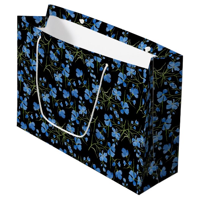 Bolsa De Regalo Grande Blue Cosmos Flowers (Angulo Anverso)
