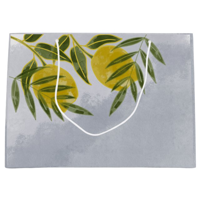 Bolsa De Regalo Grande Blue Elegant Botanical Lemon (Anverso)