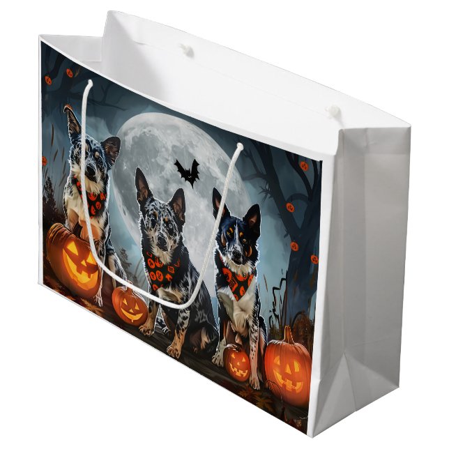 Bolsa De Regalo Grande Blue Heeler Halloween Spooky (Angulo Anverso)