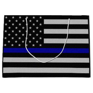 Bolsa De Regalo Grande Blue Line fino señala por medio de una bandera