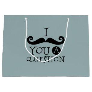 Bolsa De Regalo Grande Blue Mustache you a Question Humor del Día del Pad