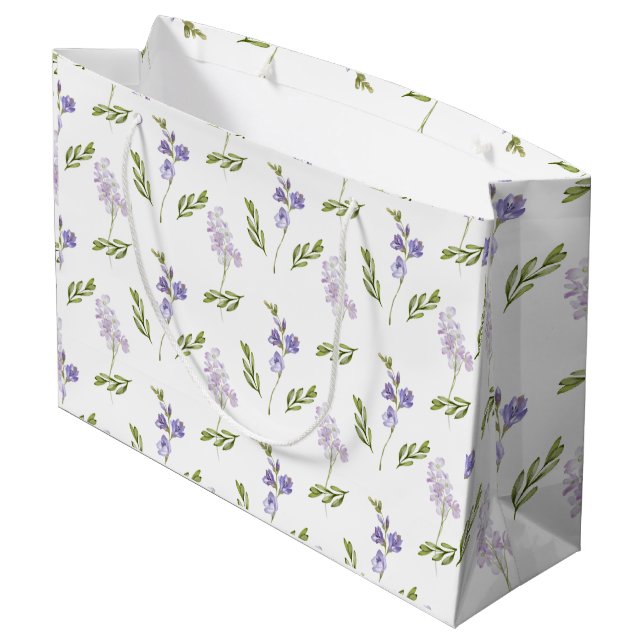 Bolsa De Regalo Grande Blue Wildflower Watercolor  (Angulo reverso)