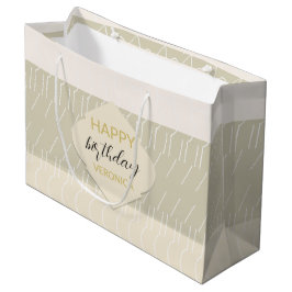 Bolsa De Regalo Grande Blush Mostaza Geométrico Monogramado Moderno