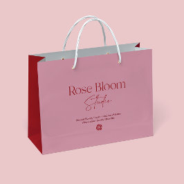 Bolsa De Regalo Grande Blush Pink Business Logo Shopping Bag