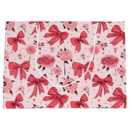 Bolsa De Regalo Grande Bocos en flor - Patrón de floral y cinta de opcion