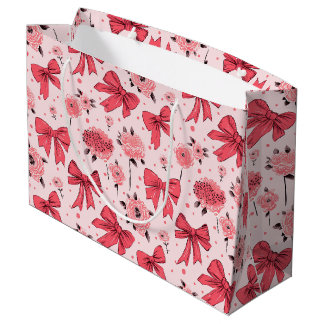 Bolsa De Regalo Grande Bocos en flor - Patrón de floral y cinta de opcion
