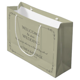 Bolsa De Regalo Grande Boda amable Gracias Sage Green Background