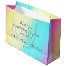 Bolsa De Regalo Grande Boda arcoiris bonito personalizado