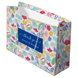 Bolsa De Regalo Grande Boda azul marino rosa salvaje bosque perenne