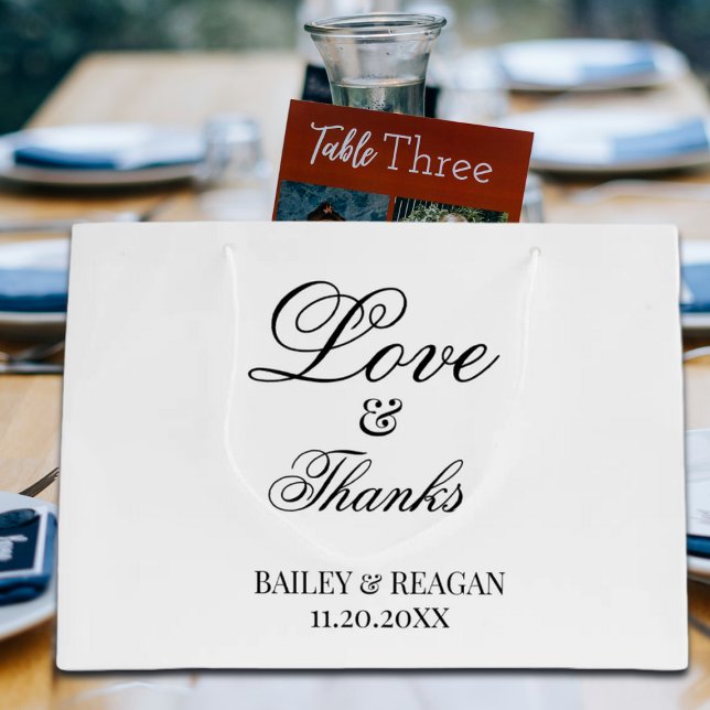 Bolsa De Regalo Grande Boda blanco y negro mínimo (Subido por el creador)