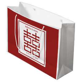 Bolsa De Regalo Grande Boda chino de doble felicidad