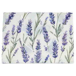 Bolsa De Regalo Grande Boda con flores de lavanda románticas