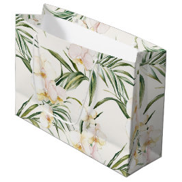 Bolsa De Regalo Grande Boda de Flores de Orquídea Blanca Tropical