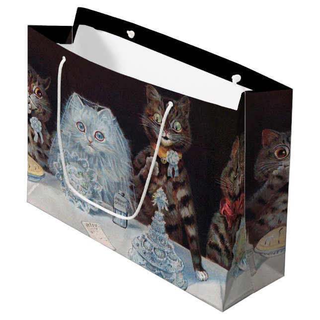 Bolsa De Regalo Grande Boda de gatos, matrimonio, novia, Louis Wain (Angulo Anverso)
