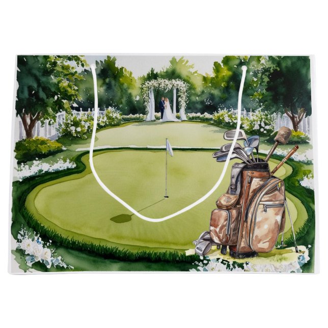 Bolsa De Regalo Grande Boda de golf (Anverso)