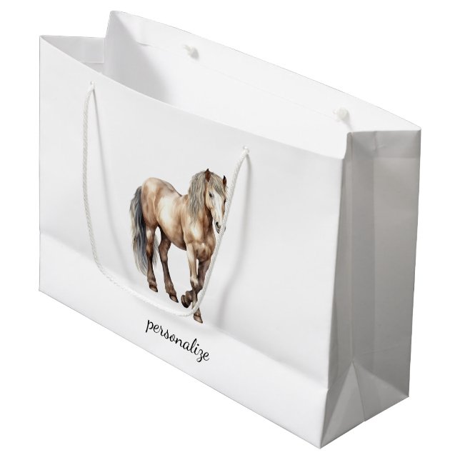 Bolsa De Regalo Grande Boda de granja de animales caballos  (Angulo Anverso)