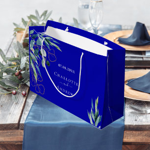 Bolsa De Regalo Grande Boda de la vegetación del eucalipto azul real