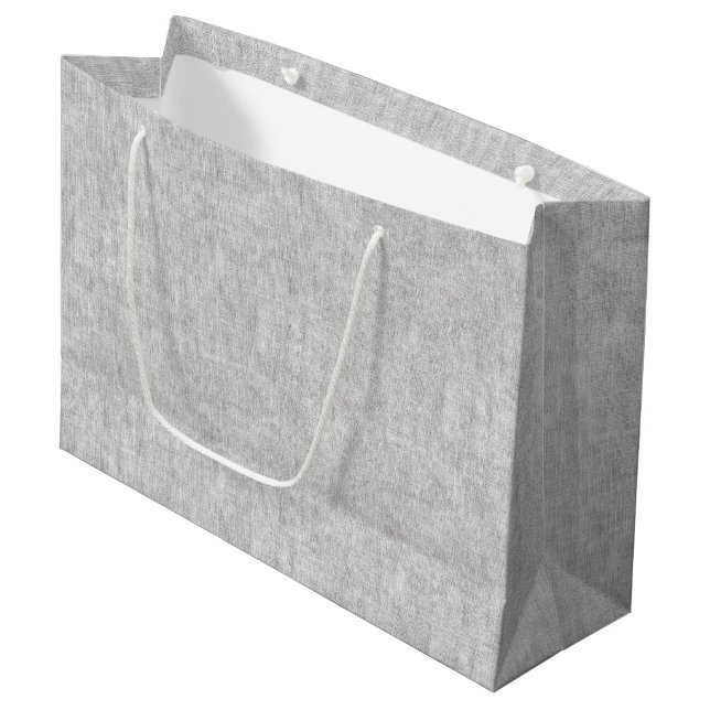 Bolsa De Regalo Grande Boda de lino falso gris (Angulo Anverso)