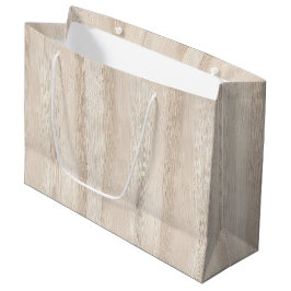 Bolsa De Regalo Grande Boda de madera rústica de color blanco crema falso