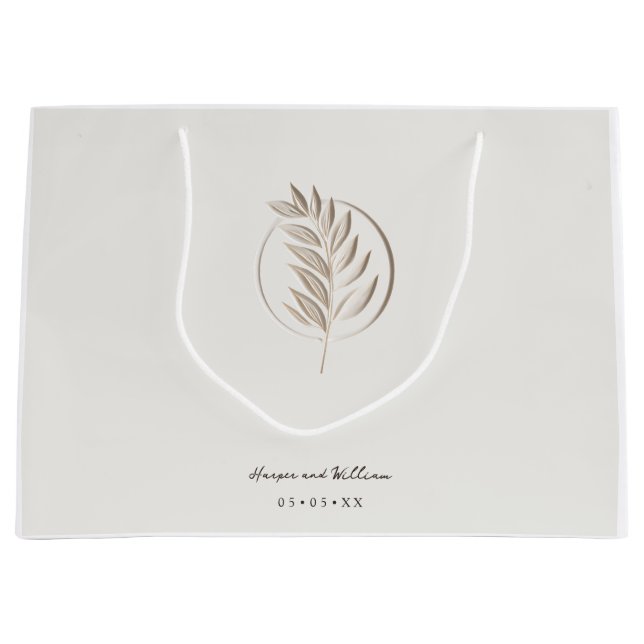 Bolsa De Regalo Grande Boda de marfil 3d twig (Anverso)