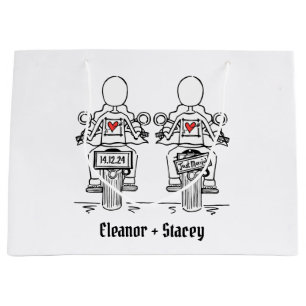 Bolsa De Regalo Grande Boda de motocicleta de dos novias