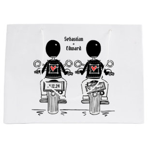 Bolsa De Regalo Grande Boda de motocicleta de dos novias