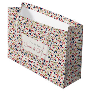 Bolsa De Regalo Grande Boda de Paisley Botánica Floral Artística de Lujo
