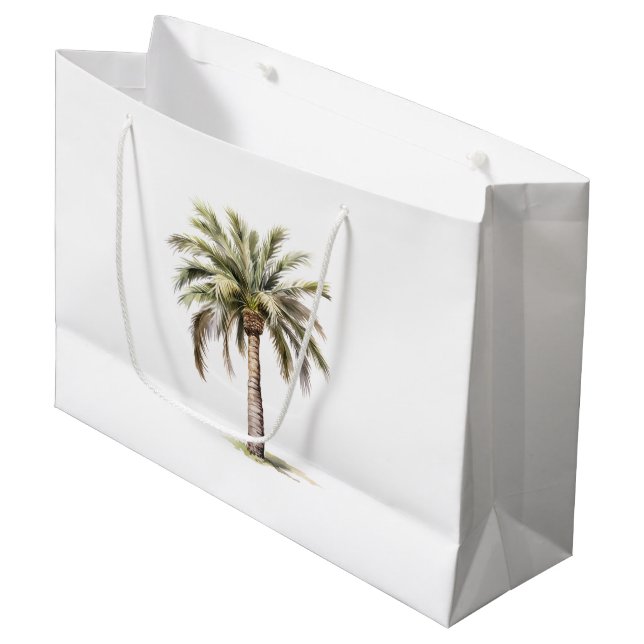 Bolsa De Regalo Grande Boda de palmeras de playa Tropical Aloha (Angulo Anverso)