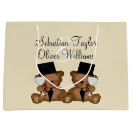 Bolsa De Regalo Grande Boda de Teddy Bear Grooms Personalizado (V2)