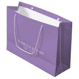 Bolsa De Regalo Grande Boda de texto de lavanda elegante Minimalista simp