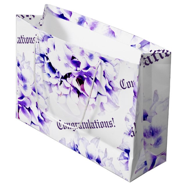 Bolsa De Regalo Grande Boda de violetas elegantes (Angulo Anverso)